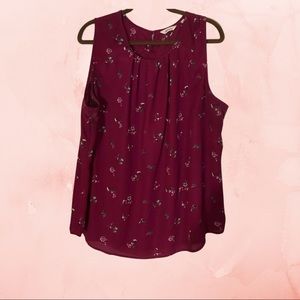 Purple/Pink Reitmans Sleeveless Top with Flowers